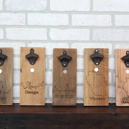 Abridor de garrafas de cerveja de madeira de celeiro recuperado por atacado de Swoon Living