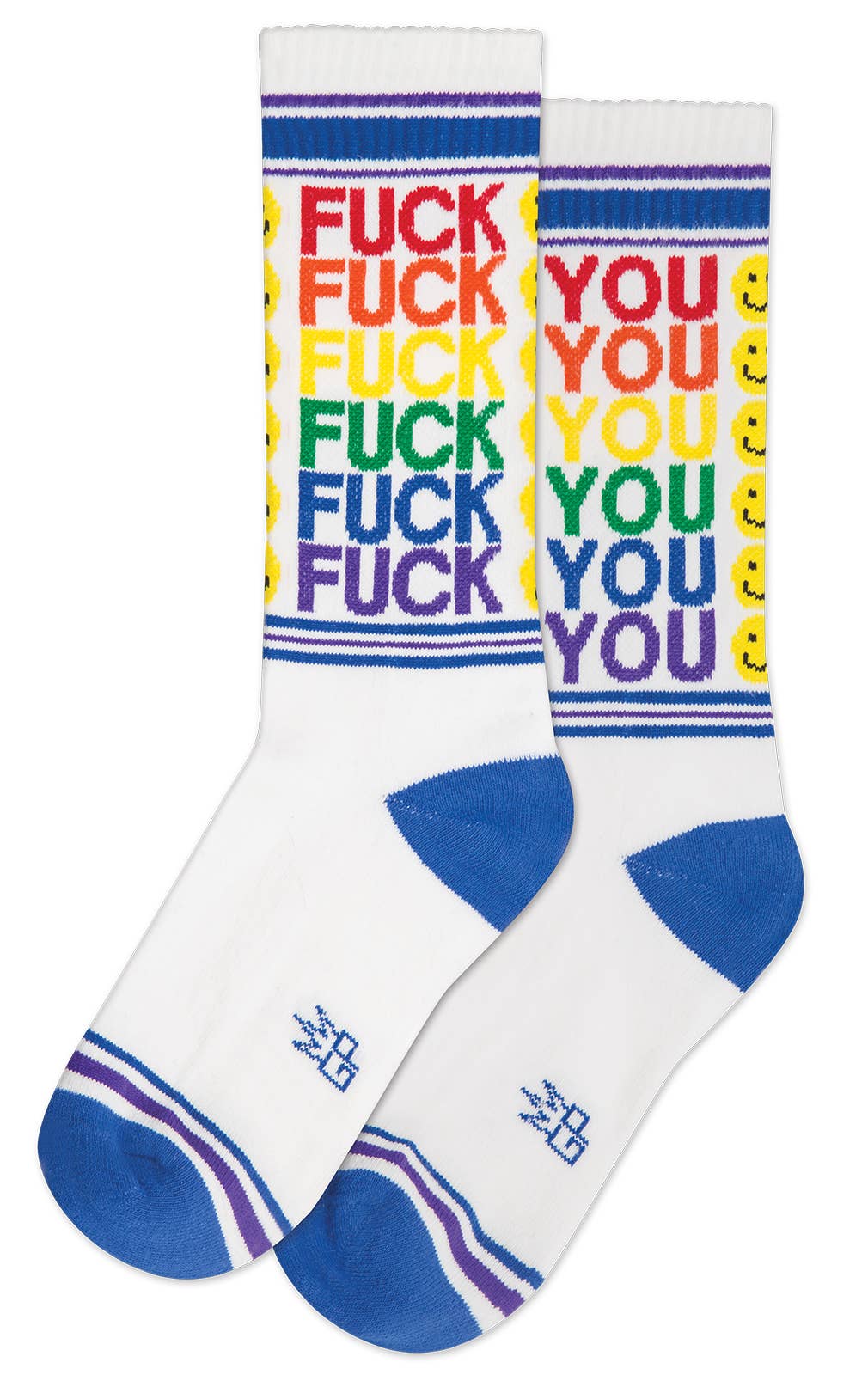 Gumball Poodle - Wholesale Socks - Unisex - Fuck You Smiley Gym Crew Socks1