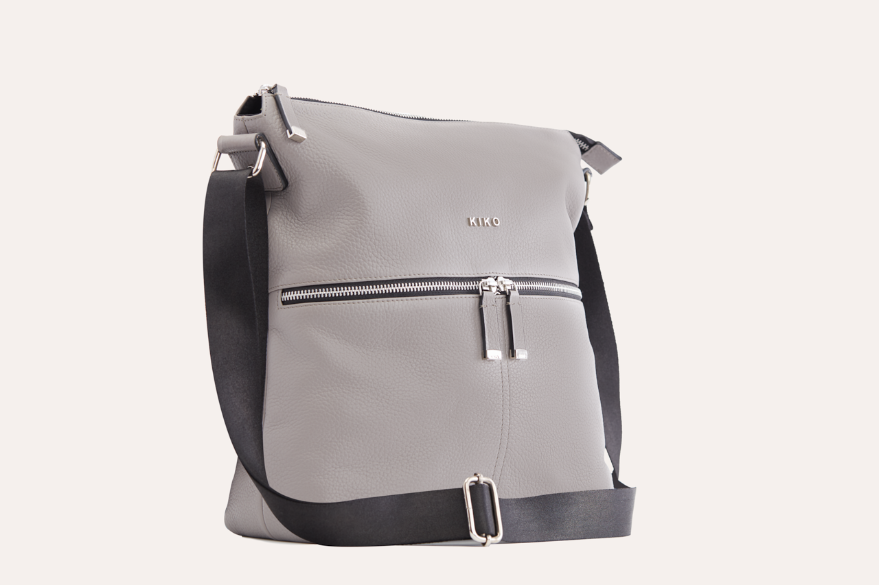 Kiko Leather – Sacola - Mulher por atacado – Sacola cinza com zíper3