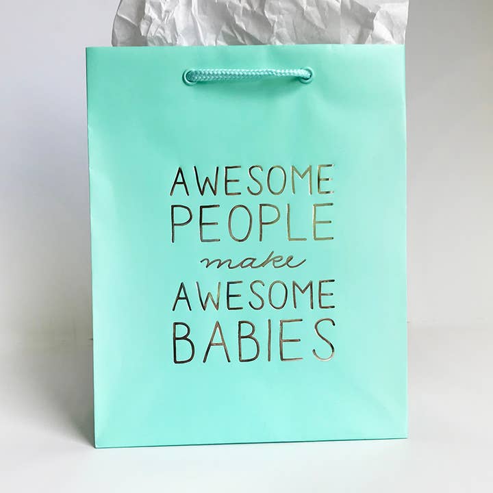 Awesome Babies Gift Bag - Metallic Foil-Stamped Gift Bag for wholesale by Steel Petal Press
