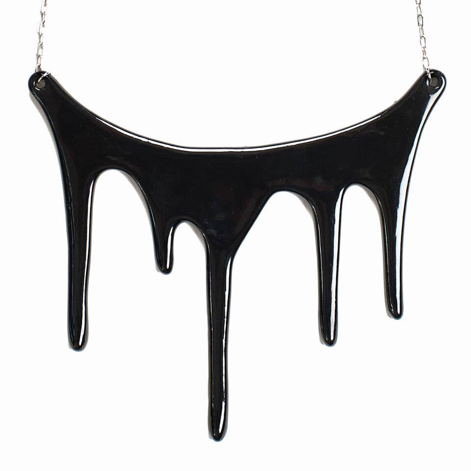 Darling Marcelle - Wholesale Pendant/Charm Necklace - Drip Black Statement Necklace1
