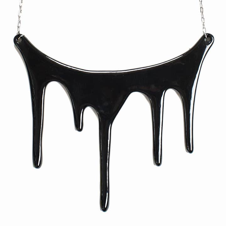 Darling Marcelle - Wholesale Pendant/Charm Necklace - Drip Black Statement Necklace1
