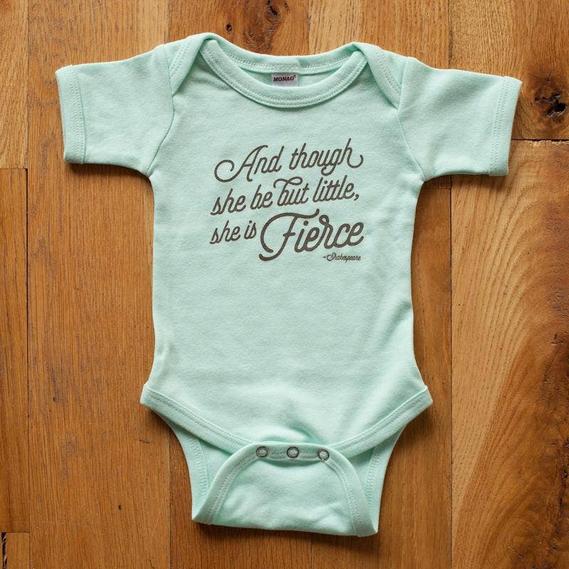 Sweetpea and Co. - Wholesale Bodysuit (Non-Footed) - Baby - She Is Fierce Baby Onesie in Mint, Baby Bodysuit0