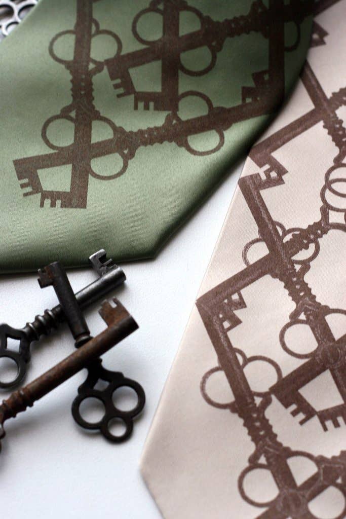 Cyberoptix Tie Lab - Wholesale Necktie - Men's - Skeleton Keys Necktie "Argyle Key" Microfiber Tie.2