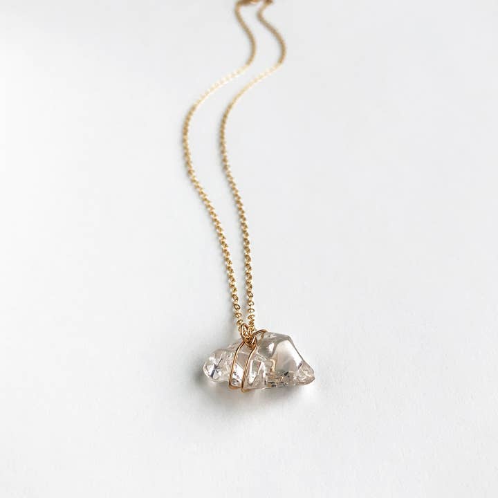 Laura Stark Designs - Vente Colliers à pendentif - Collier en forme de puce de cristal | Cristaux bruts2