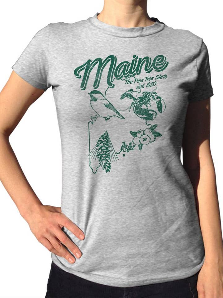 Women's Vintage Maine T-Shirt for wholesale by Boredwalk