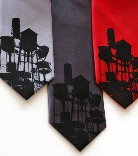 Cyberoptix Tie Lab - Wholesale Necktie - Men's - Water Towers Silk Necktie0