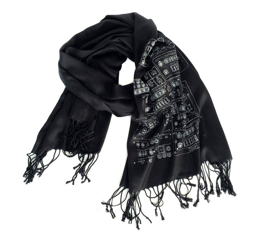 Cyberoptix Tie Lab - Wholesale Scarf - Unisex - Space Shuttle Controls Pashmina Scarf.1