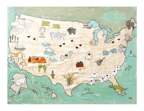 Rachel Austin – Impressão artística por atacado – Impressão da arte do mapa dos EUA1