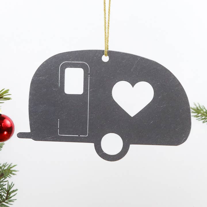 Camper Trailer Métal Cadeau de Noël Cadeau de Noël pour la vente par Iron Maid Art
