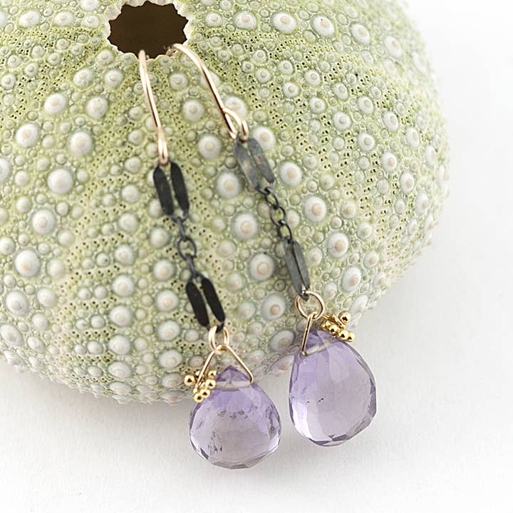 lavender rain earrings for wholesale by Midori Jewelry Hawaii