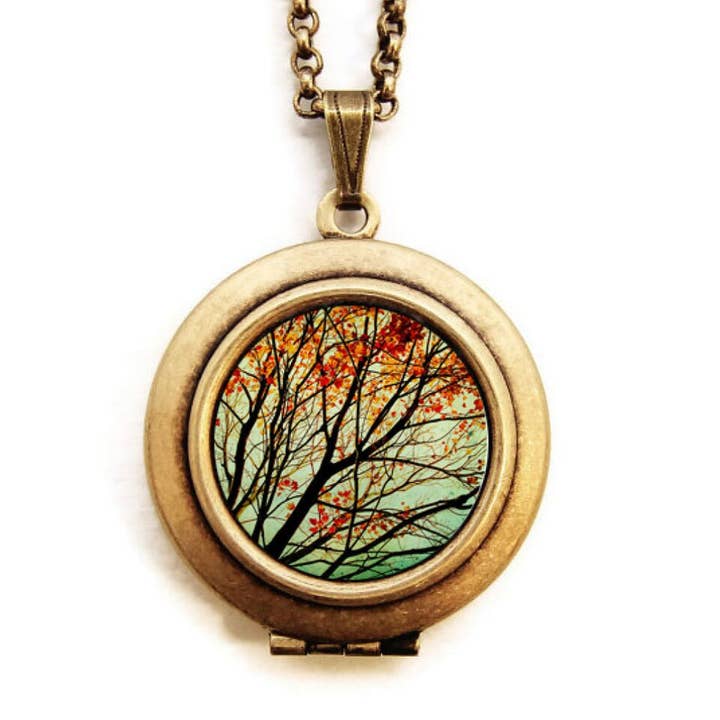 Autumn's Alchemy Photo Locket Necklace for wholesale by Dearest Mine