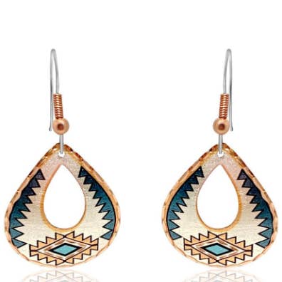 SN CW 708 Teal Blue Native Örhängen för wholesale av COPPER ARTS INC.