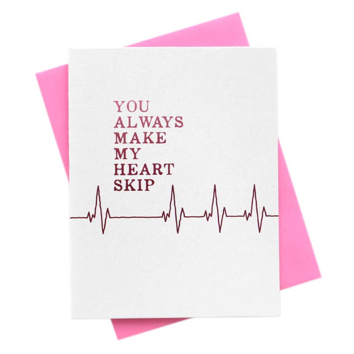 Make My Heart Skip Valentine's Day, Anniversary Love Card for wholesale by Marrygrams