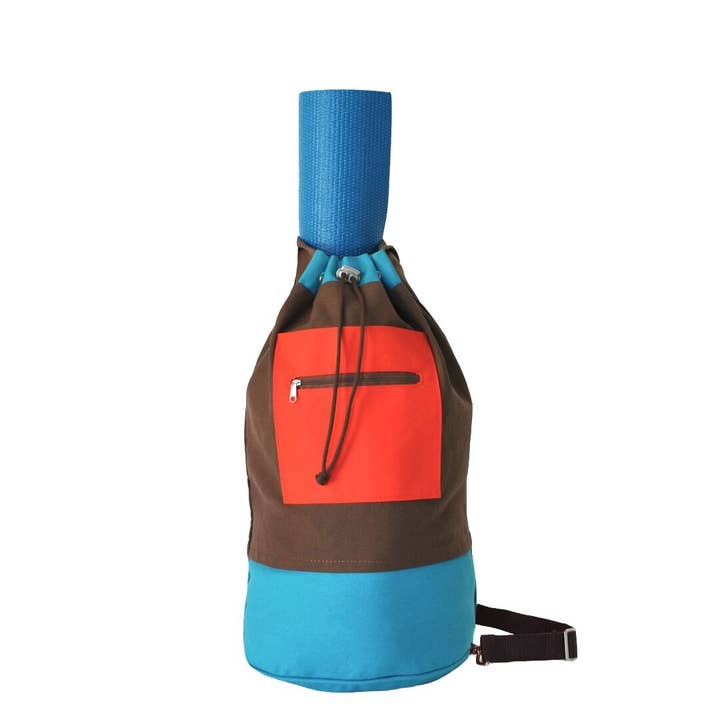 Teal Canvas Crossbody Duffel/Yoga Bag for wholesale by Yesness