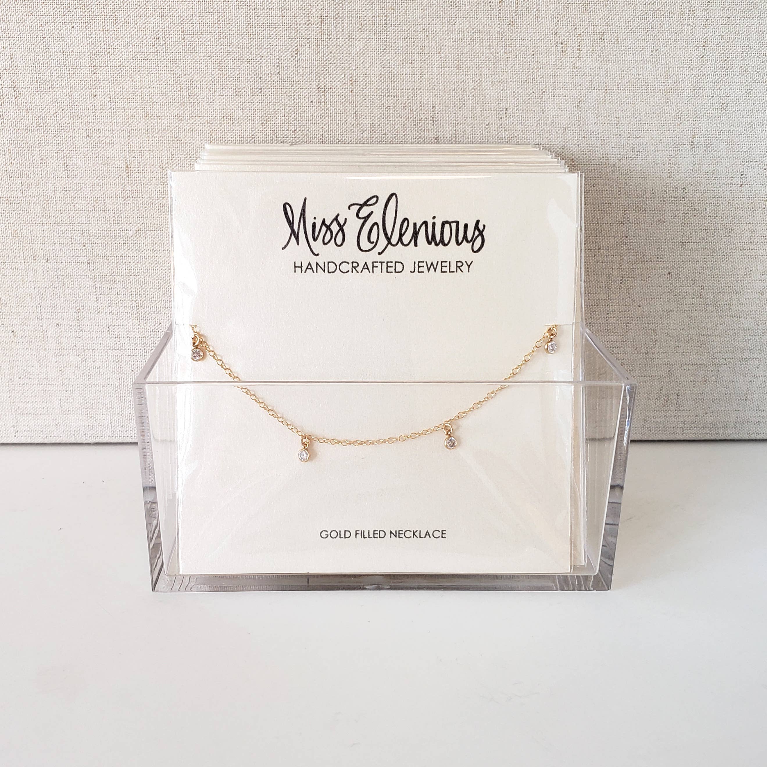 MissElenious Jewelry - Wholesale Pendant/Charm Necklace - Cubic Zirconia Shaker Necklace - White1