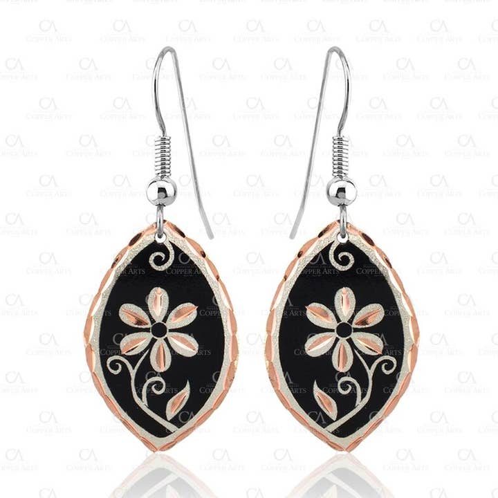 412  Floral Design Earrings for wholesale by COPPER ARTS INC.