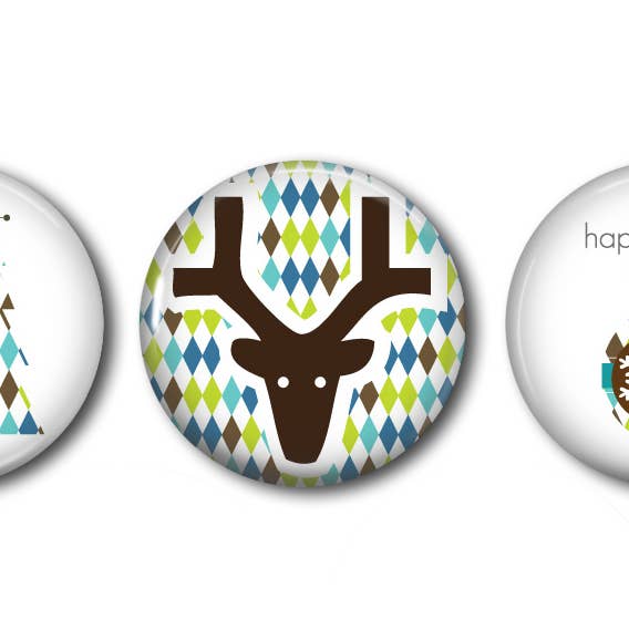 Christmas Holiday - Reindeer - Happy Bolidays - Set of 3 for wholesale by Say It in A Snap Jewelry