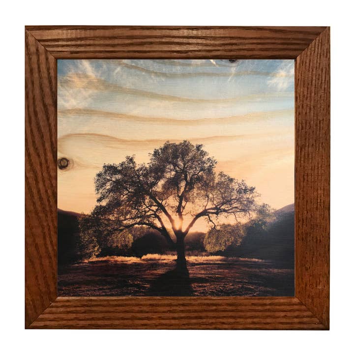 5x5 Red Rock Oak Wood Print for wholesale by Lancaster Wood Prints