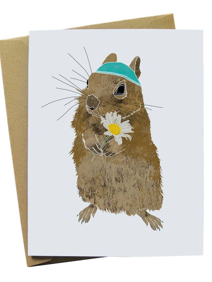 Chipmunk Art Card for wholesale by Paper Wolf Design