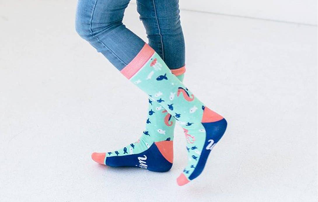 Woven Pear - Vente Chaussettes – femme - Chaussettes Crew, Swim Mermaid1