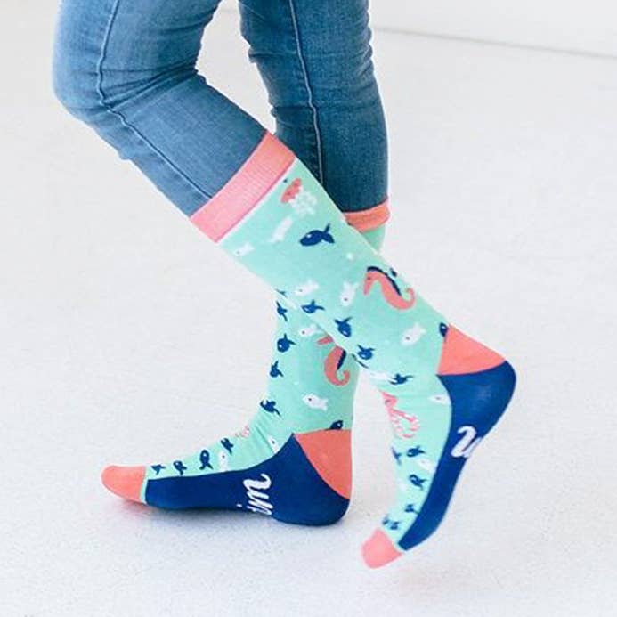 Woven Pear - Wholesale Socks - Women's - Crew Socks, Swim Mermaid1
