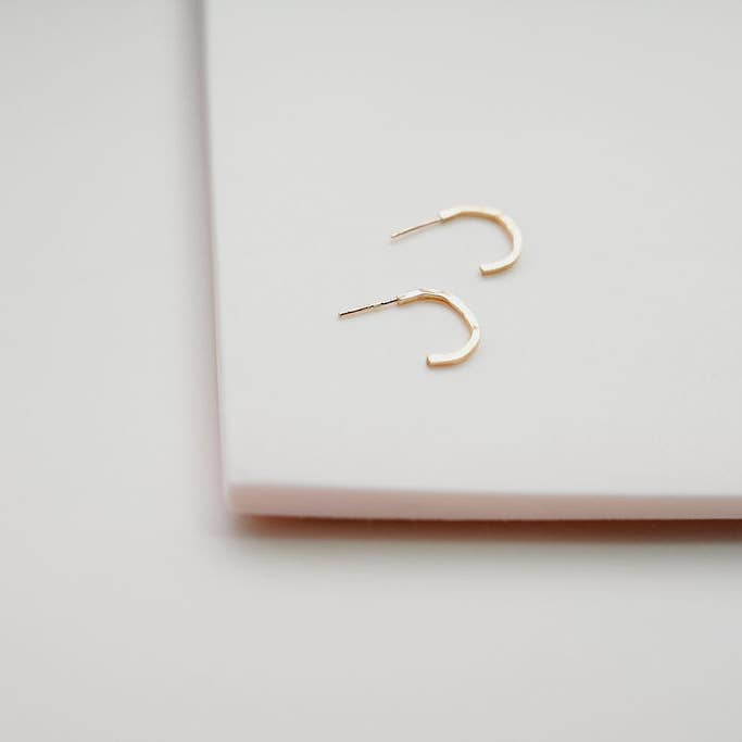 Gold Fill Half Hoop Branch Earrings for wholesale by Devi Arts Collective