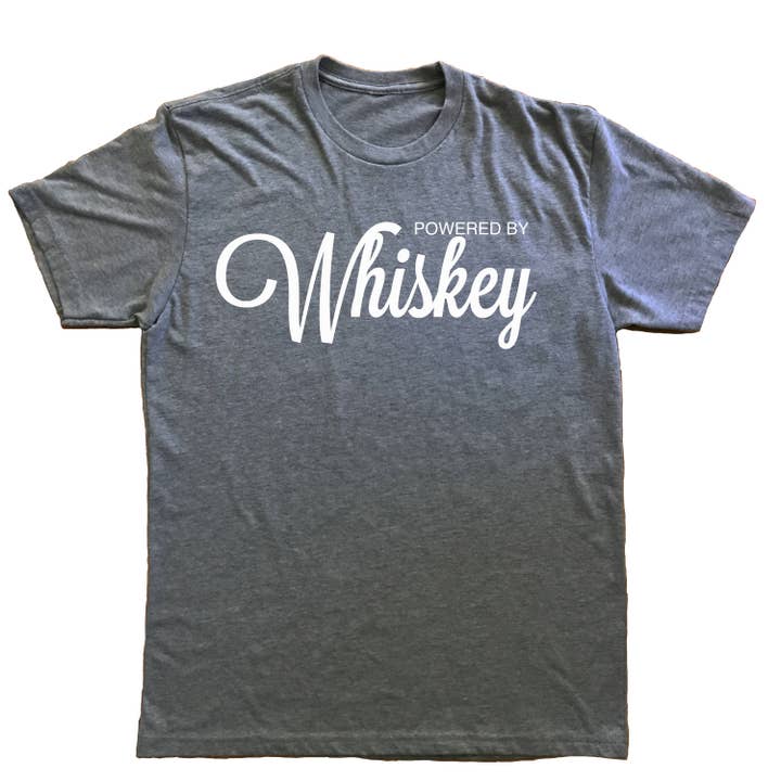 Large - Powered By Whiskey T-Shirt for wholesale by Ingrained Apparel