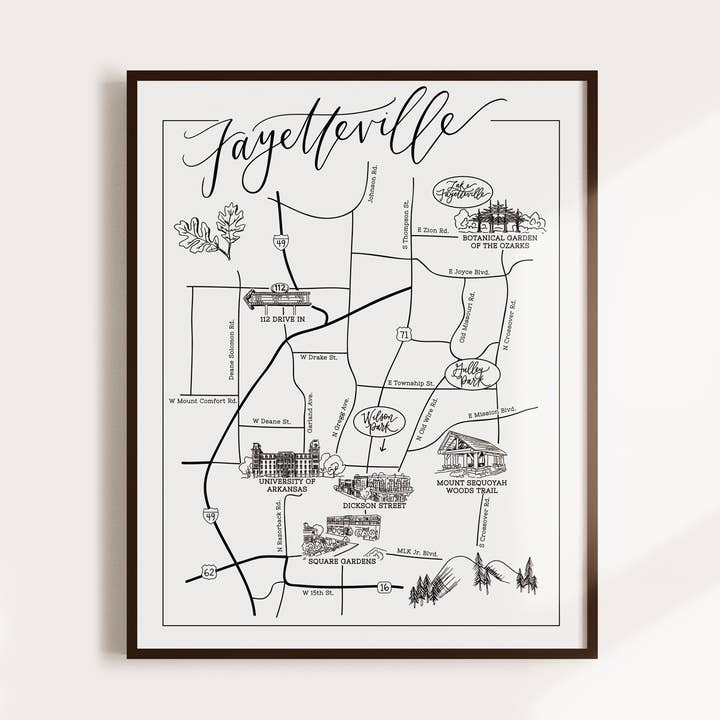 Fayetteville City Map for wholesale by Worthwrite Goods