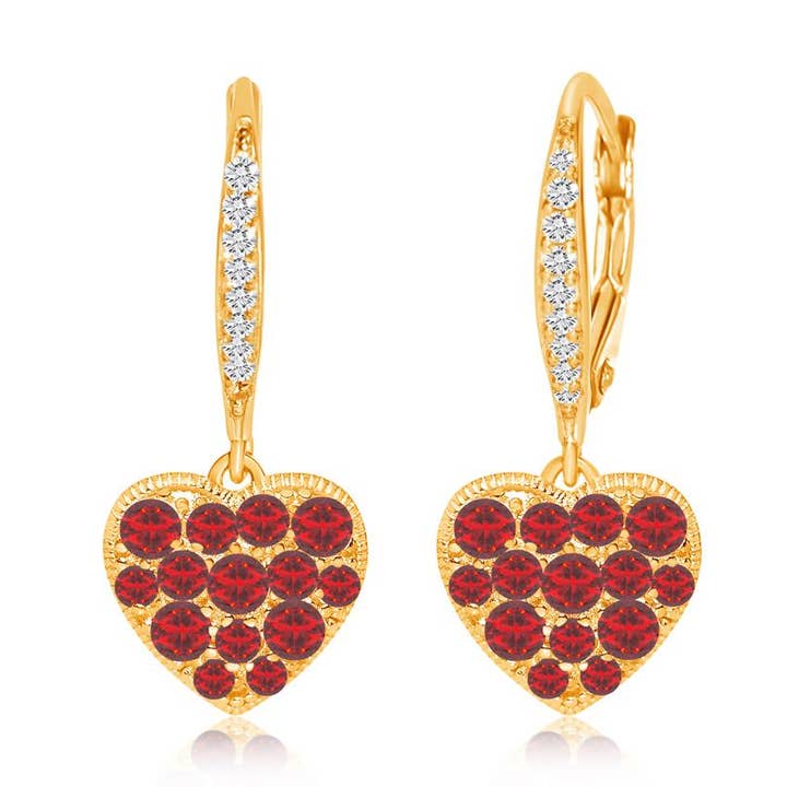 CZ Heart Leverback Earrings for wholesale by Chanteur