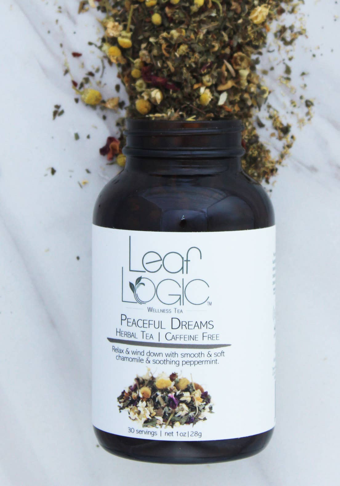 Leaf Logic - Wholesale Loose Tea - Peaceful Dreams Loose Leaf Tea - Bulk and Refillable Jar0