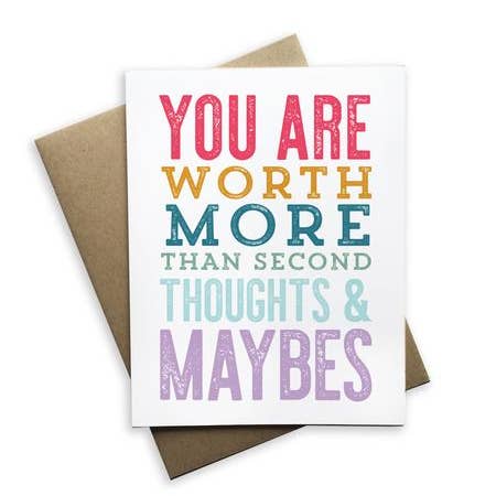 Tiramisu Paperie - Wholesale Stationery/notecard set - You are Worth More Greeting Card