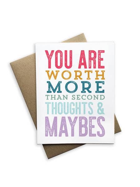 You are Worth More Greeting Card for wholesale by Tiramisu Paperie