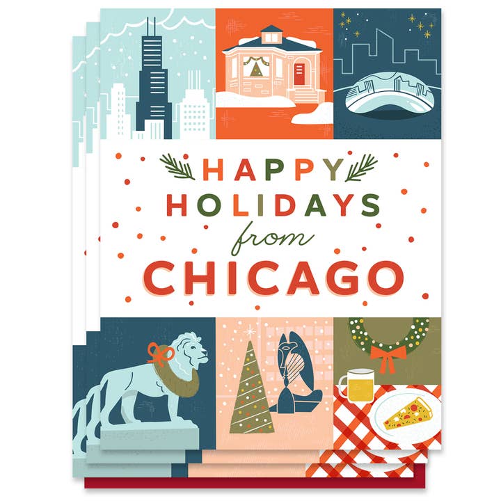 Chicago Holiday Grid (Box Set of 6) for wholesale by Paper Parasol Press