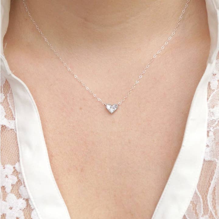 Colar coração de prata por atacado de Wander + Lust Jewelry