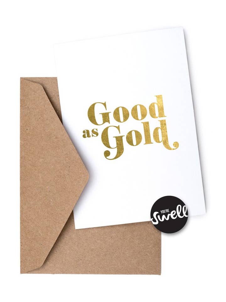 Good As Gold Card for wholesale by Swell Made Co.