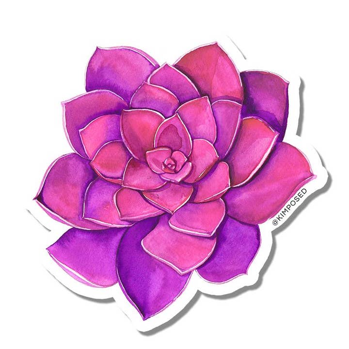 Pink Succulent Sticker for wholesale by Kimposed