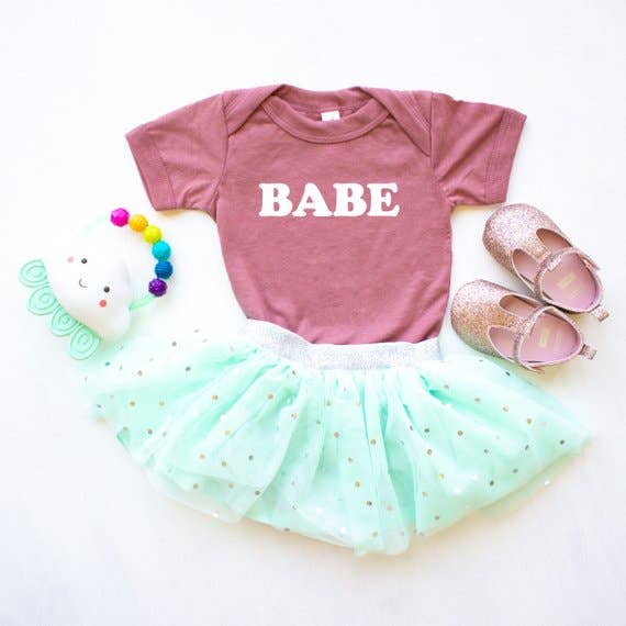 Babe Mauve Baby Bodysuit for wholesale by Overtype