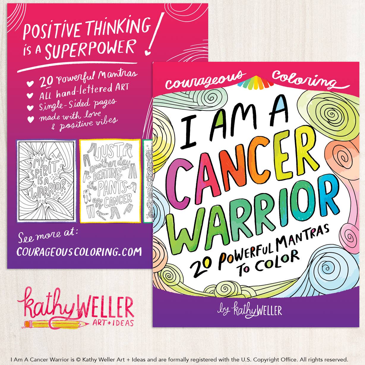 Kathy Weller Art+Ideas - Wholesale Coloring Book - Adult - Cancer Warrior Coloring Book1