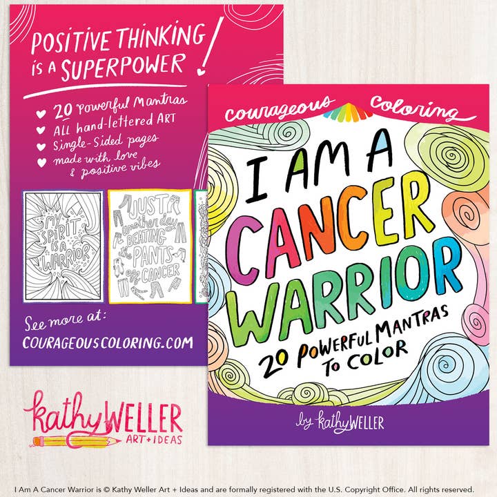 Kathy Weller Art+Ideas - Wholesale Coloring Book - Adult - Cancer Warrior Coloring Book1