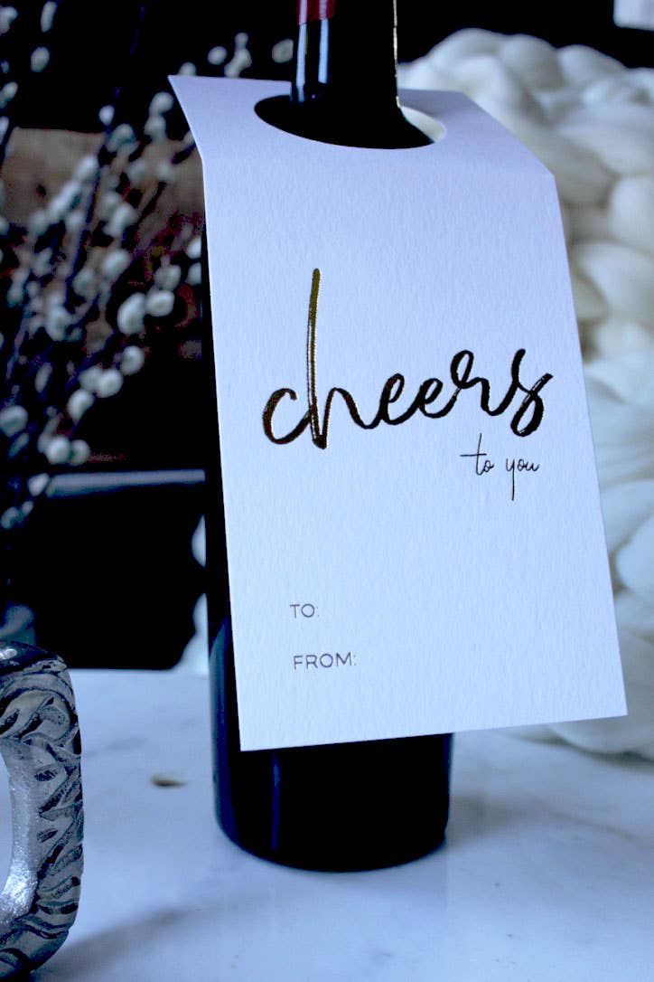 Wrinkle & Crease Paper Products - Vendita all'ingrosso Etichetta regalo - Etichette per bottiglie di vino - Cheers to You3