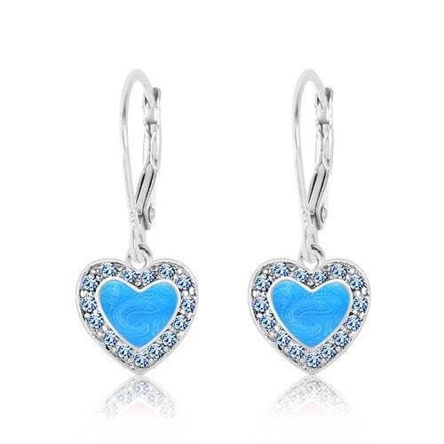 Crystal Enamel Heart Leverback Earring for wholesale by Chanteur