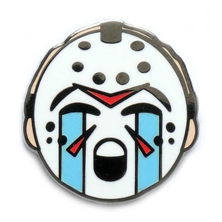 Yesterdays - Wholesale Lapel Pin/Button - Horror Emoji Jason - Black Nickel Plated Enamel Lapel Pin0