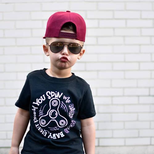 You Spin Me Right Round Fidget Spinner Tee for wholesale by spillthebeansetc