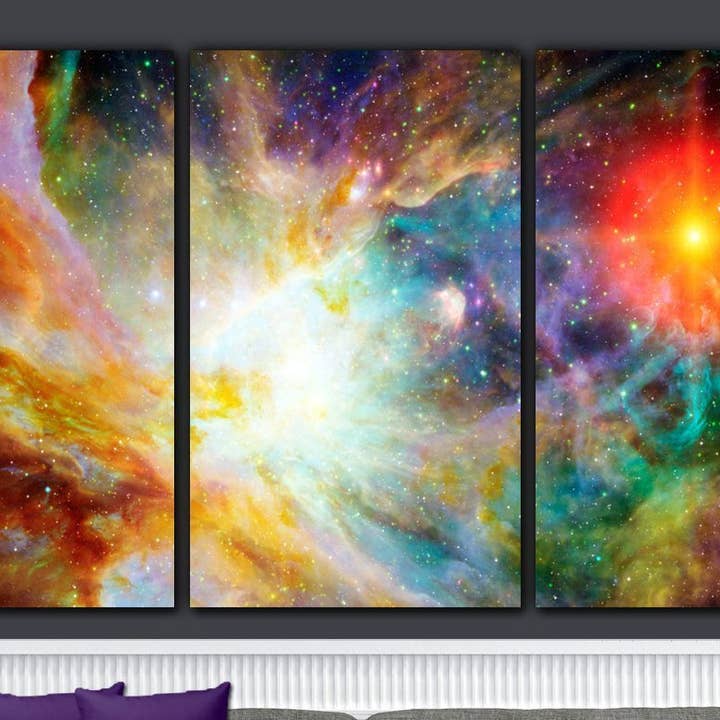 76''x36'' -Set 3 24''x36'' Deep Space on Canvas for wholesale by HolyCowCanvas