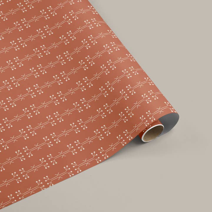Cait Courneya - Wholesale Wrapping Paper Roll - Native Gift Wrap Sheet - Clay/Almond