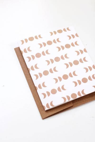 Rare Bird Co. + Pauline Stanley Studio - Wholesale Stationery/Notecard Set - Moon Phases Pattern Card - Box of 61