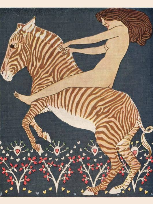 Art Nouveau Woman riding Zebra for wholesale by Capricorn Press