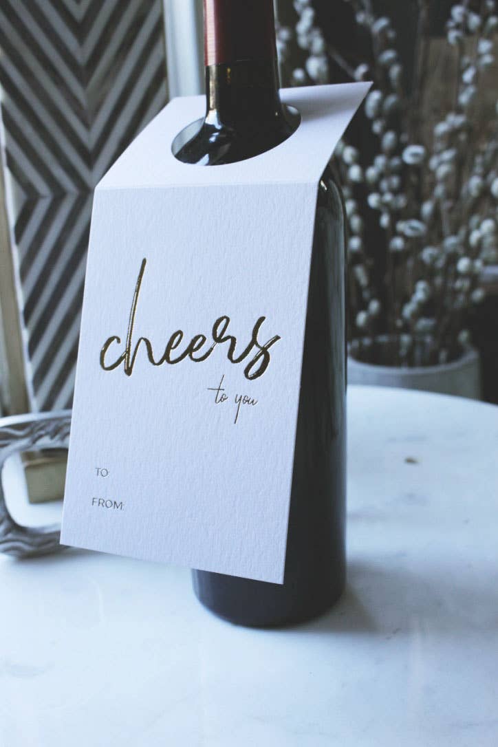 Wrinkle & Crease Paper Products - Vendita all'ingrosso Etichetta regalo - Etichette per bottiglie di vino - Cheers to You2