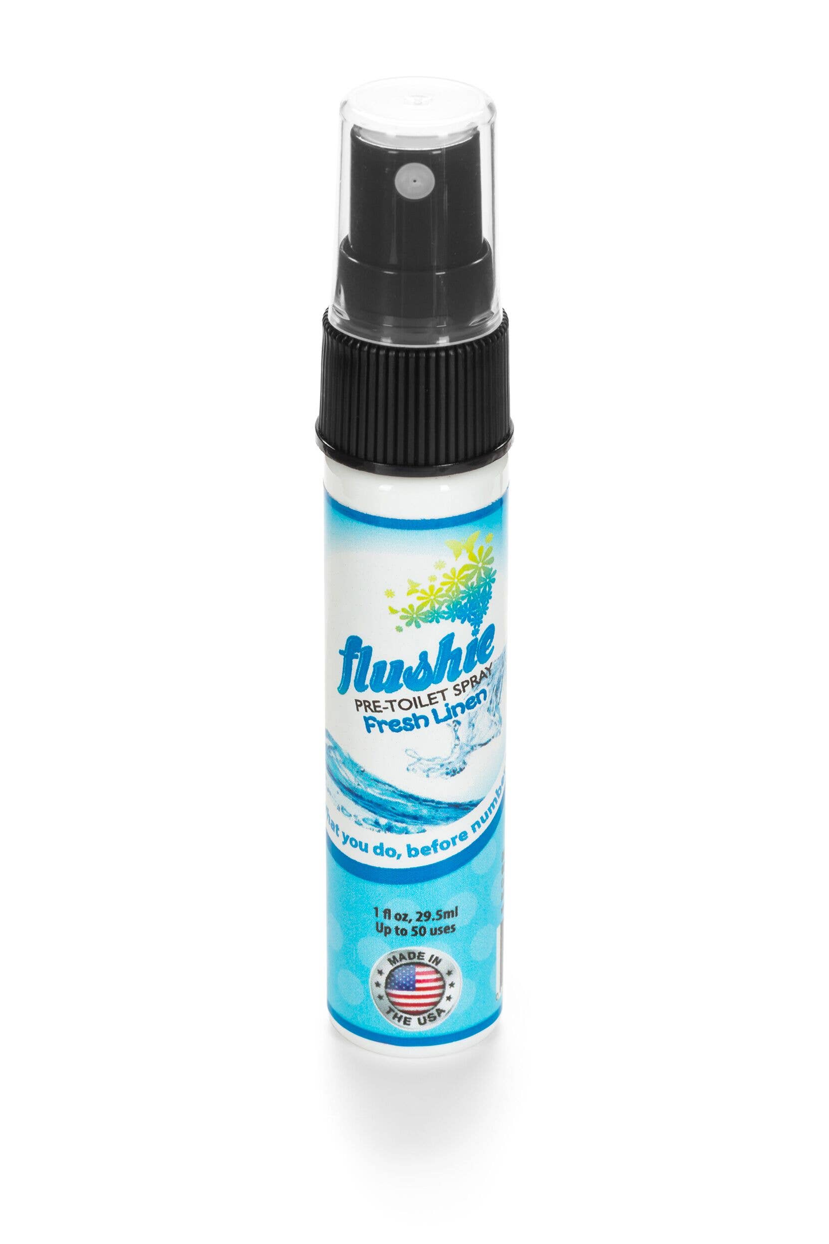 Flushie Pre Toilet Spray - Wholesale Toilet Spray - 1 oz Fresh Linen Pre Toilet Spray2